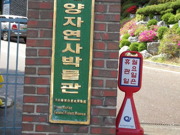 釜山海洋自然史博物館の表札